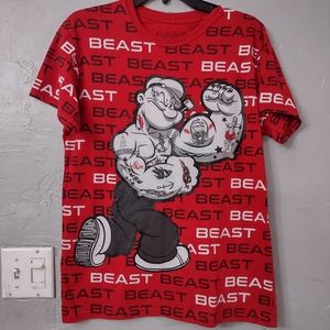 Shirt Popeye unisex  pretty, red color good condition size M very nice.